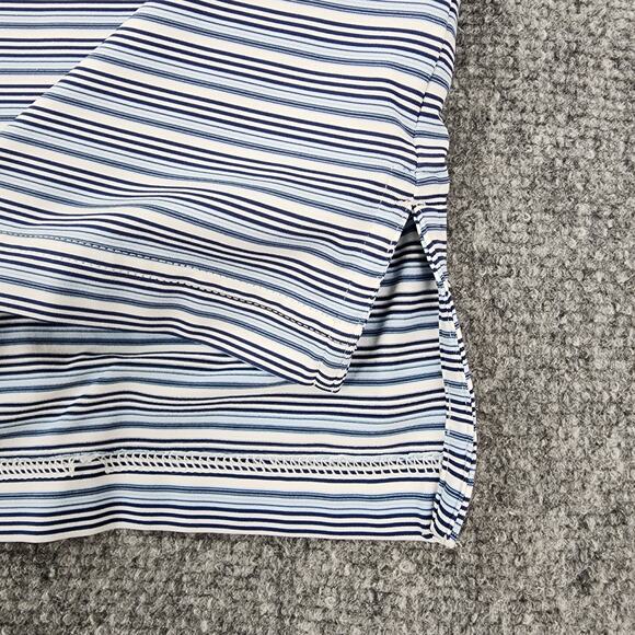 Peter Millar Polo Mens XXL Blue White Stripe Jasna Polana Performance Golf Shirt - Picture 11 of 16